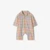 Burberry Childrens Check Cotton Jumpsuit