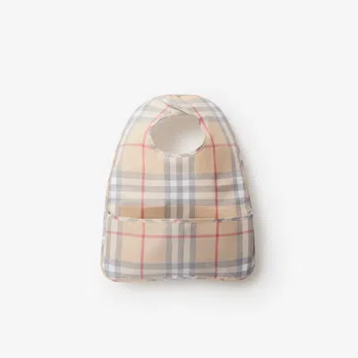 Burberry Childrens Check Cotton Poplin Bib In Neutral