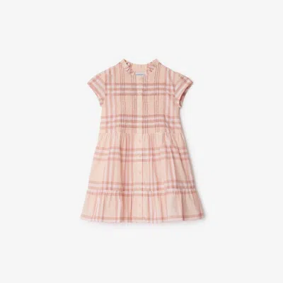 BURBERRY BURBERRY CHILDRENS CHECK COTTON POPLIN DRESS
