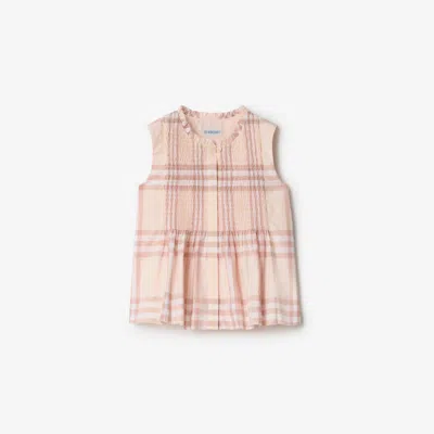 Burberry Kids'  Check Cotton Poplin Top