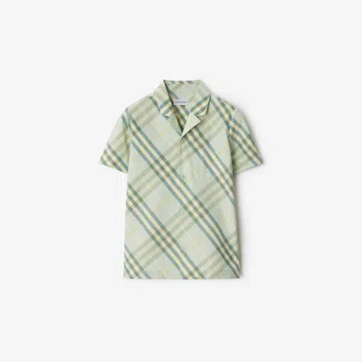 Burberry Kids'  Childrens Check Cotton Shirt In Breeze