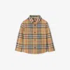 Burberry Childrens Check Cotton Shirt In Brown