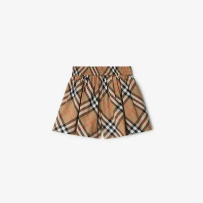 Burberry Kids'  Childrens Check Cotton Shorts In Sand