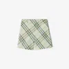 Burberry Cotton Shorts With Check Pattern In Breeze