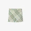 Burberry Cotton Shorts With Check Pattern In Breeze