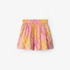 Burberry Kids Marcy Check Cotton Shorts In Carnation Pink