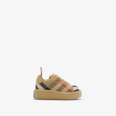 Burberry Childrens Check Cotton Sneakers