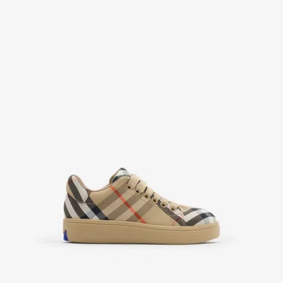 Burberry Childrens Check Cotton Sneakers