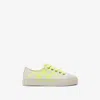 Burberry Childrens Check Cotton Sneakers In Vivid Lime
