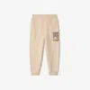 Burberry Childrens Check Label Cotton Jogging Pants In Calico