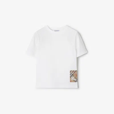 BURBERRY BURBERRY CHILDRENS CHECK LABEL COTTON T-SHIRT