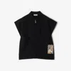 Burberry Childrens Check Label Wool Blend Cape In Black