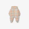 Burberry Childrens Check Puffer Suit In Multi