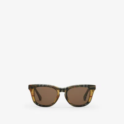 Burberry Childrens Check Square Sunglasses In Brown