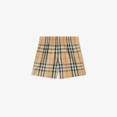 Burberry Kids'  Childrens Check Swim Shorts In Brown