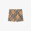 Burberry Check-pattern Swim Shorts In Sand