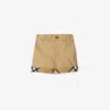 Burberry Childrens Check Turn-up Cotton Shorts In Brown