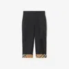 Burberry Kids'  Childrens Check Turn-up Cotton Trousers In Blue