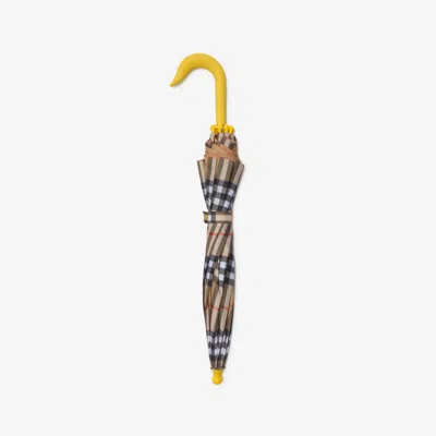Burberry Childrens Check Umbrella In Sand