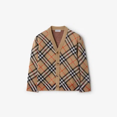 BURBERRY BURBERRY CHILDRENS CHECK WOOL CARDIGAN
