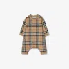 Burberry Childrens Check Wool Cashmere Jumpsuit In Brown