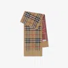 Burberry Childrens Check Wool Scarf In Brown