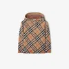 Burberry Childrens Check Wool Zip Hoodie In Sand