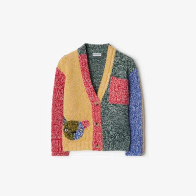 Burberry Kids'  Childrens Colour Block Cashmere Cardigan In Ivy