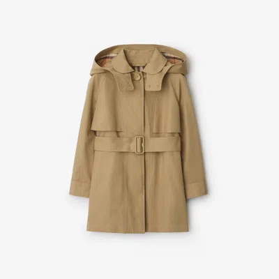 BURBERRY BURBERRY CHILDRENS COTTON HOODED TRENCH COAT