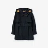 Burberry Hooded Belted Trench Coat In Black