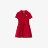 Burberry Kids'  Childrens Cotton Polo Shirt Dress In Red