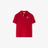 Burberry Childrens Cotton Polo Shirt In Red