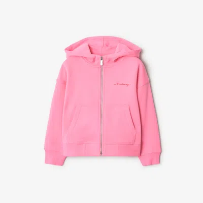 Burberry Kids' Cotton Zip-up Hoodie In Blossom
