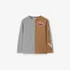 Burberry Duck Colourblock T-shirt In Camel
