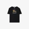 Burberry Ekd Check Cotton T-shirt In Black