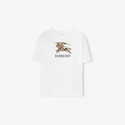 BURBERRY BURBERRY CHILDRENS EKD CHECK COTTON T-SHIRT