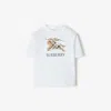 Burberry Ekd Check Cotton T-shirt In White