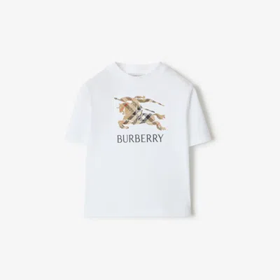 BURBERRY BURBERRY CHILDRENS EKD CHECK COTTON T-SHIRT