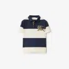 Burberry Ekd Check Striped Cotton Polo Shirt In Multi