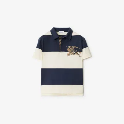 BURBERRY BURBERRY CHILDRENS EKD CHECK STRIPED COTTON POLO SHIRT