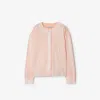 Burberry Childrens Ekd Cotton Cardigan In Dusty Pink