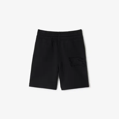 Burberry Kids' Cotton Ekd Shorts (3-14 Years) In Black