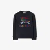 Burberry Ekd Cotton Sweatshirt In Black