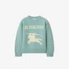 Burberry Childrens Ekd Wool Cashmere Sweater In Blue