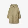 Burberry Logo-embroidered Gabardine Parka In Hunter