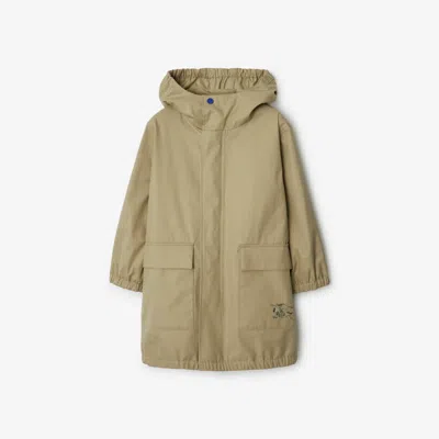 Burberry Logo-embroidered Gabardine Parka In Hunter