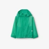 Burberry Childrens Nylon Jacket In Bright Jade