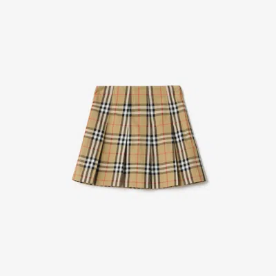 BURBERRY BURBERRY CHILDRENS PLEATED CHECK COTTON TWILL SKIRT
