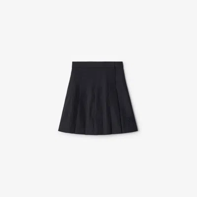 Burberry Kids'  Childrens Pleated Cotton Blend Skirt In Black