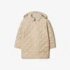Burberry Kids'  Childrens Quilted Coat In Pale Stone